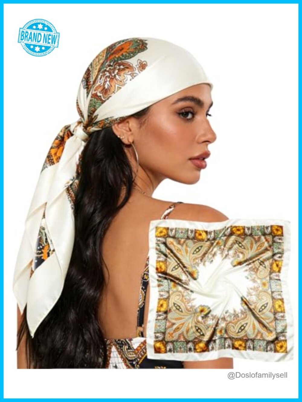 35" Like Satin Silk Head Scarf Hair Wrap Bandana - Multi Purpose Fashion